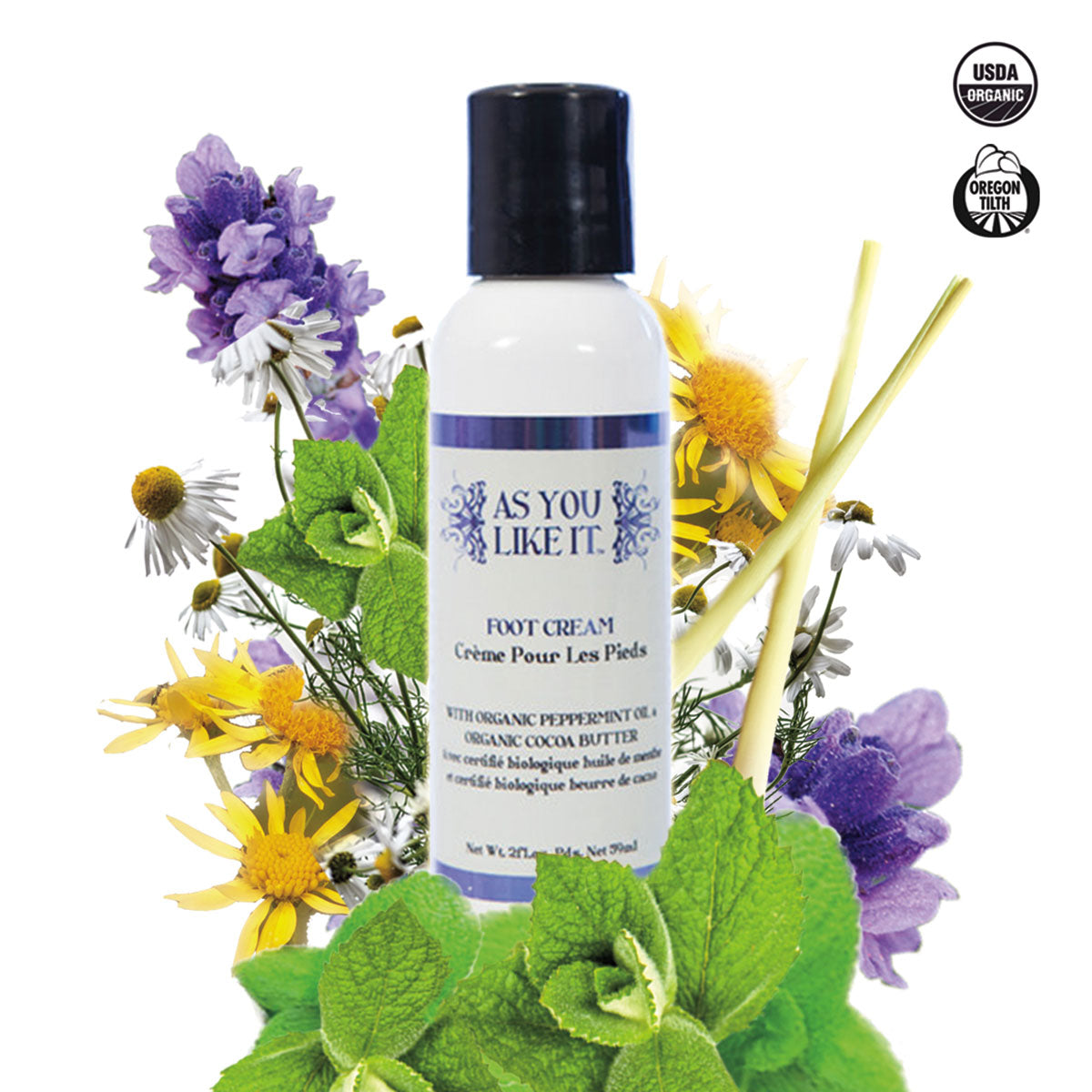 As You Like It Organic Foot Cream 2 oz.